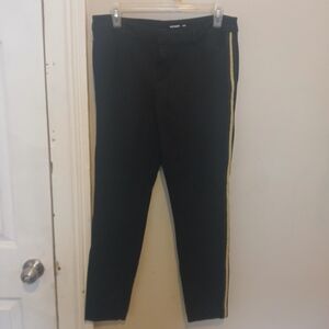Old Navy Pixie Slim Black Pants with Gold Accent
